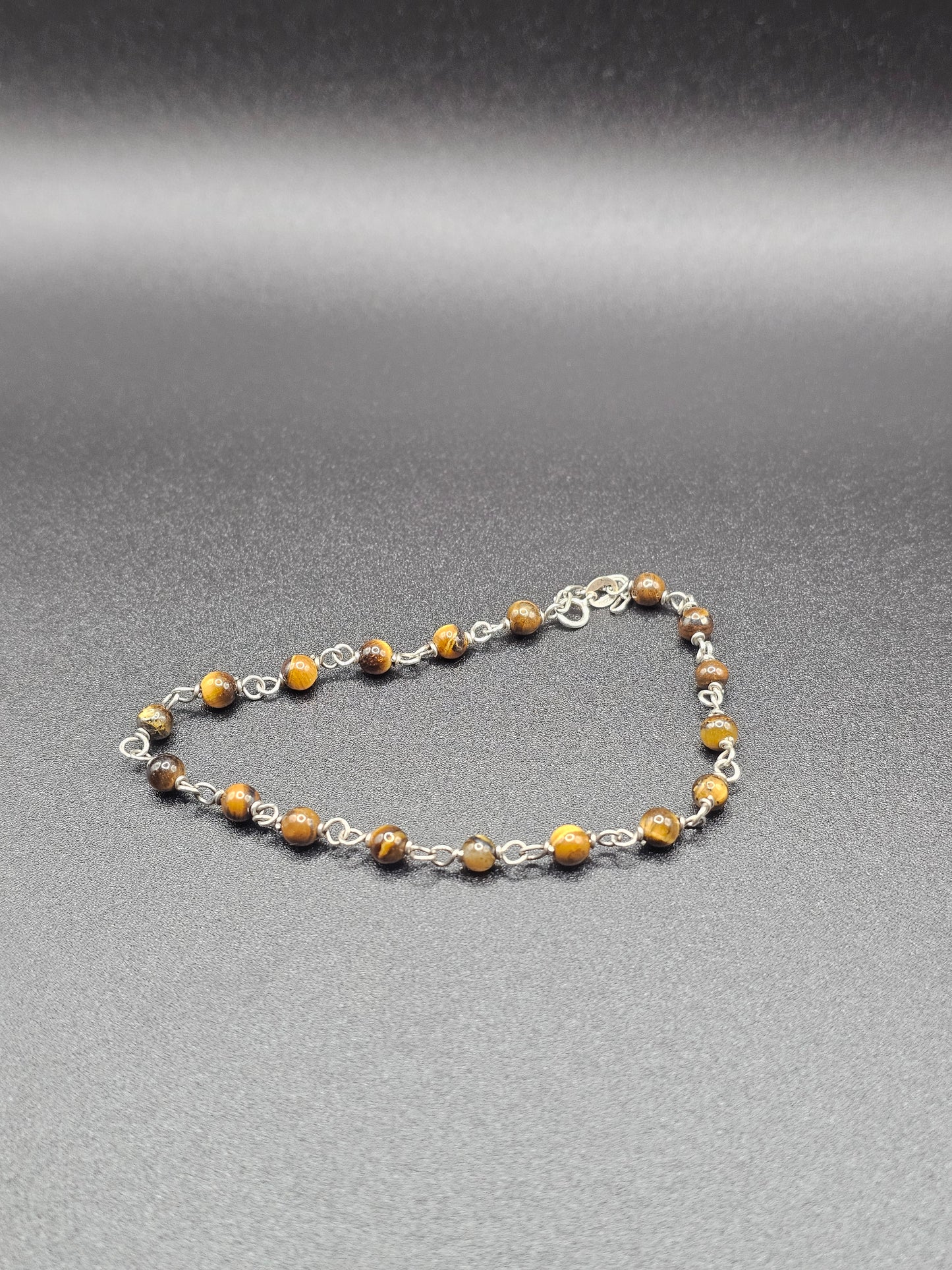 Tiger Eye x 925 Silver Bold Chain Bracelet