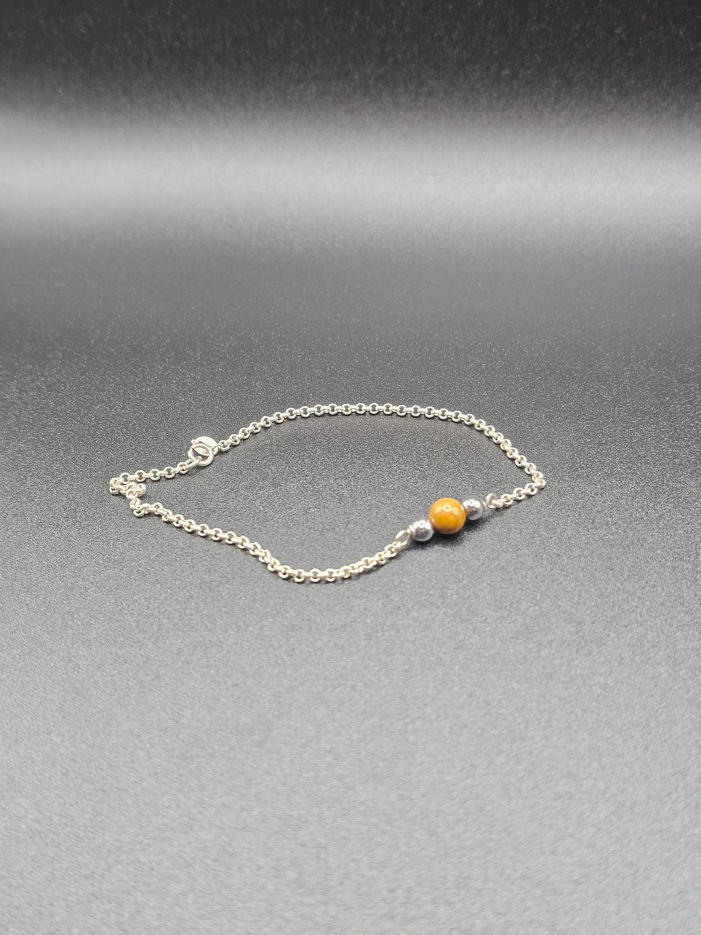 Fierce Balance: Silver & Tiger Eye Bracelet