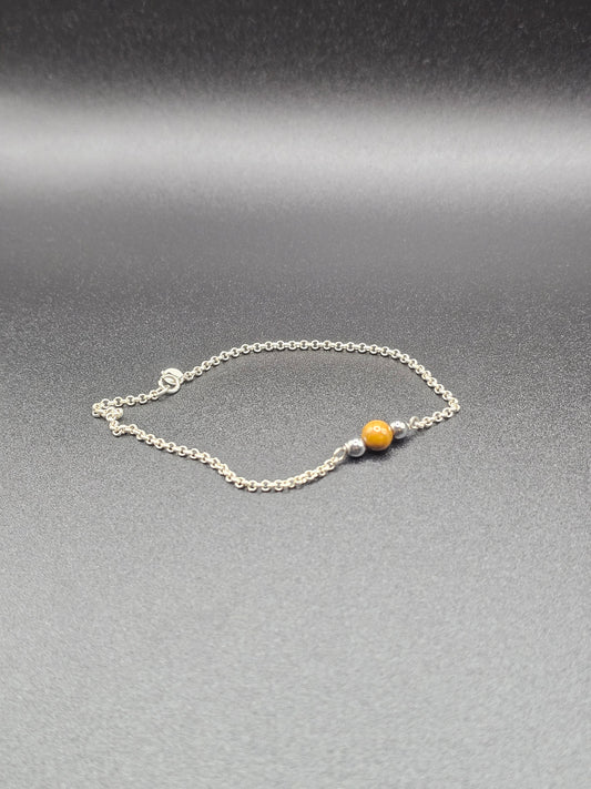Fierce Balance: Silver & Tiger Eye Bracelet