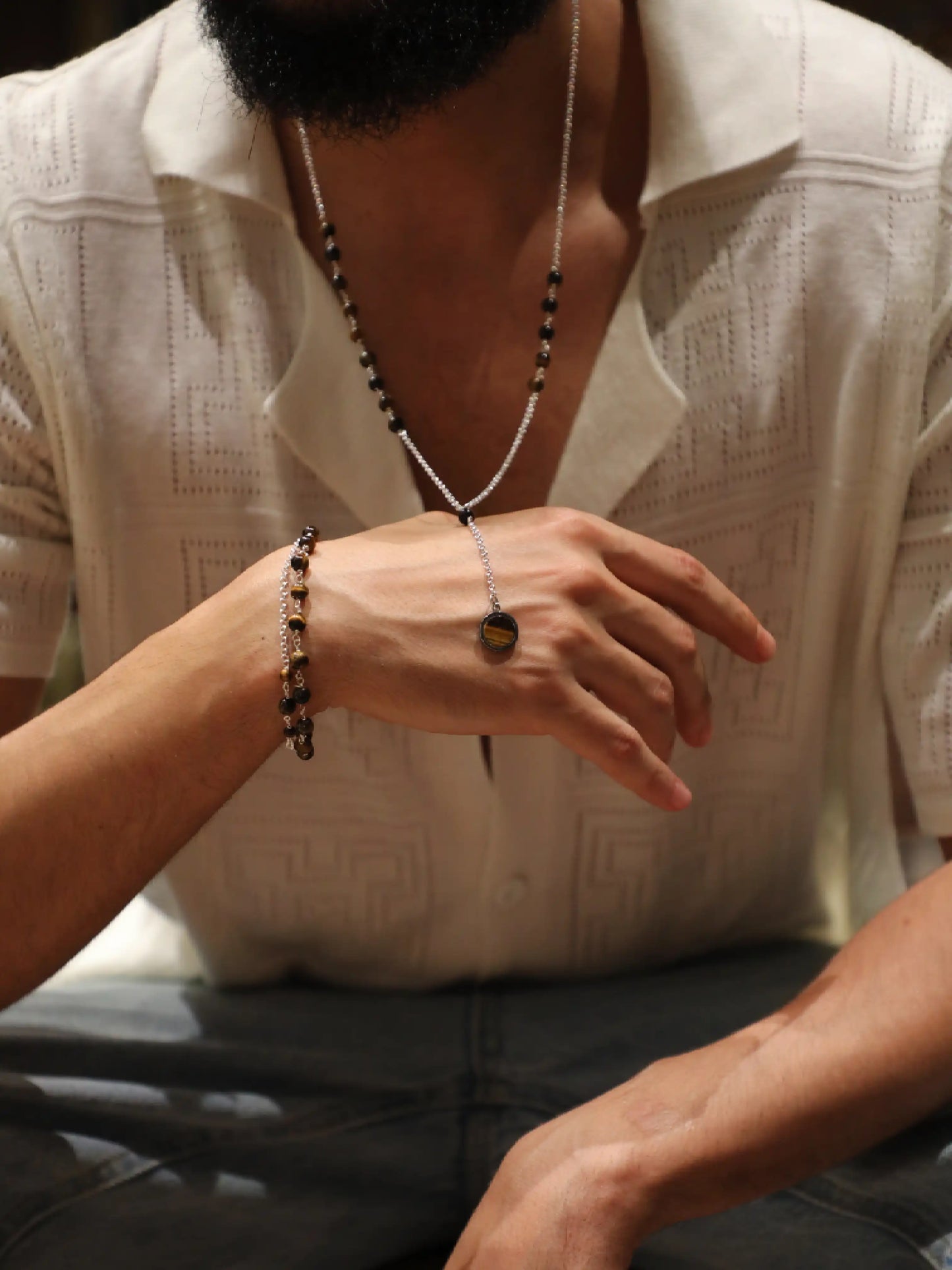 Handcrafted Tiger's Eye & Silver Harmony Necklace