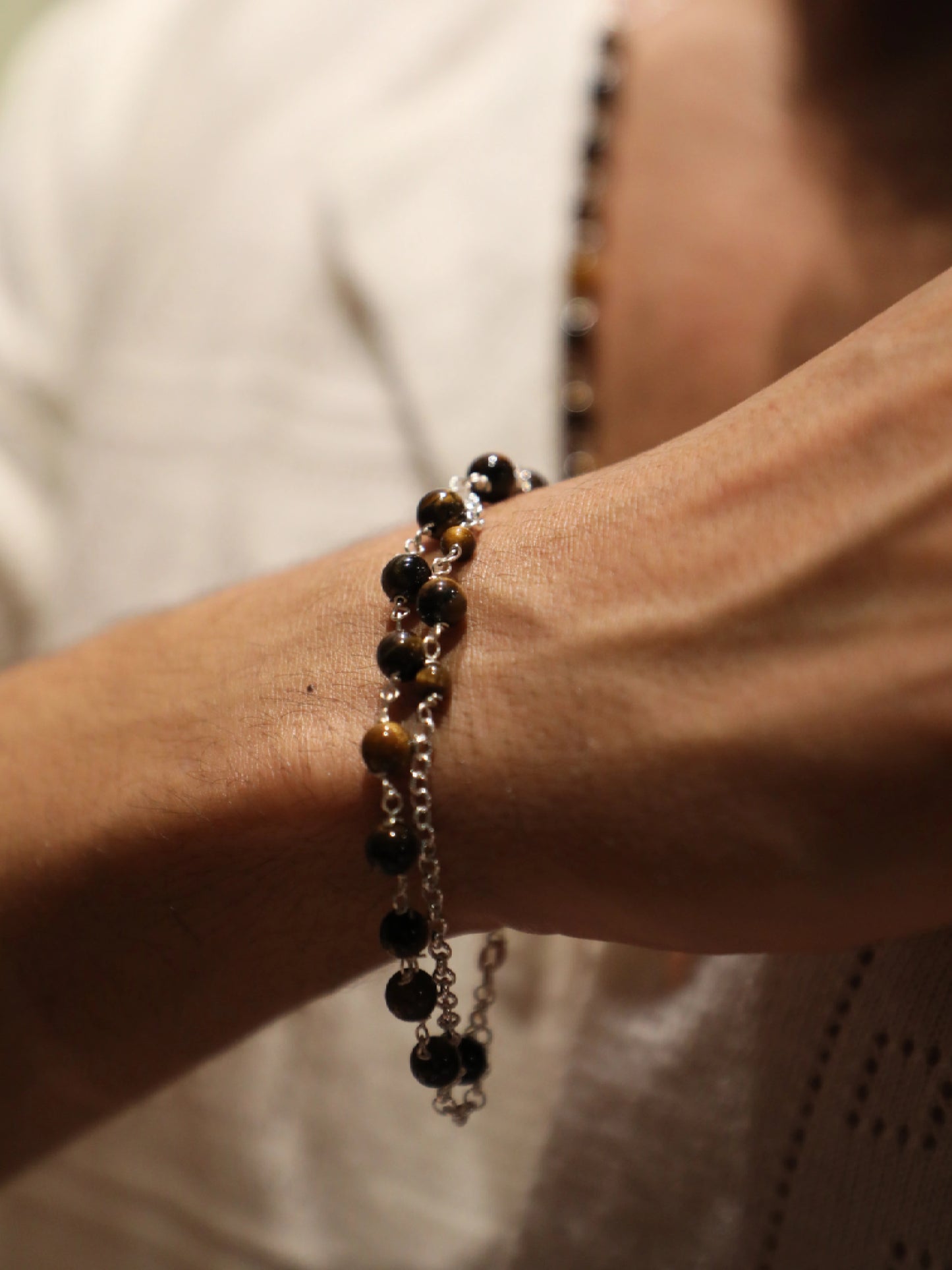 Double Bracelet: Tiger's Eye & Silver