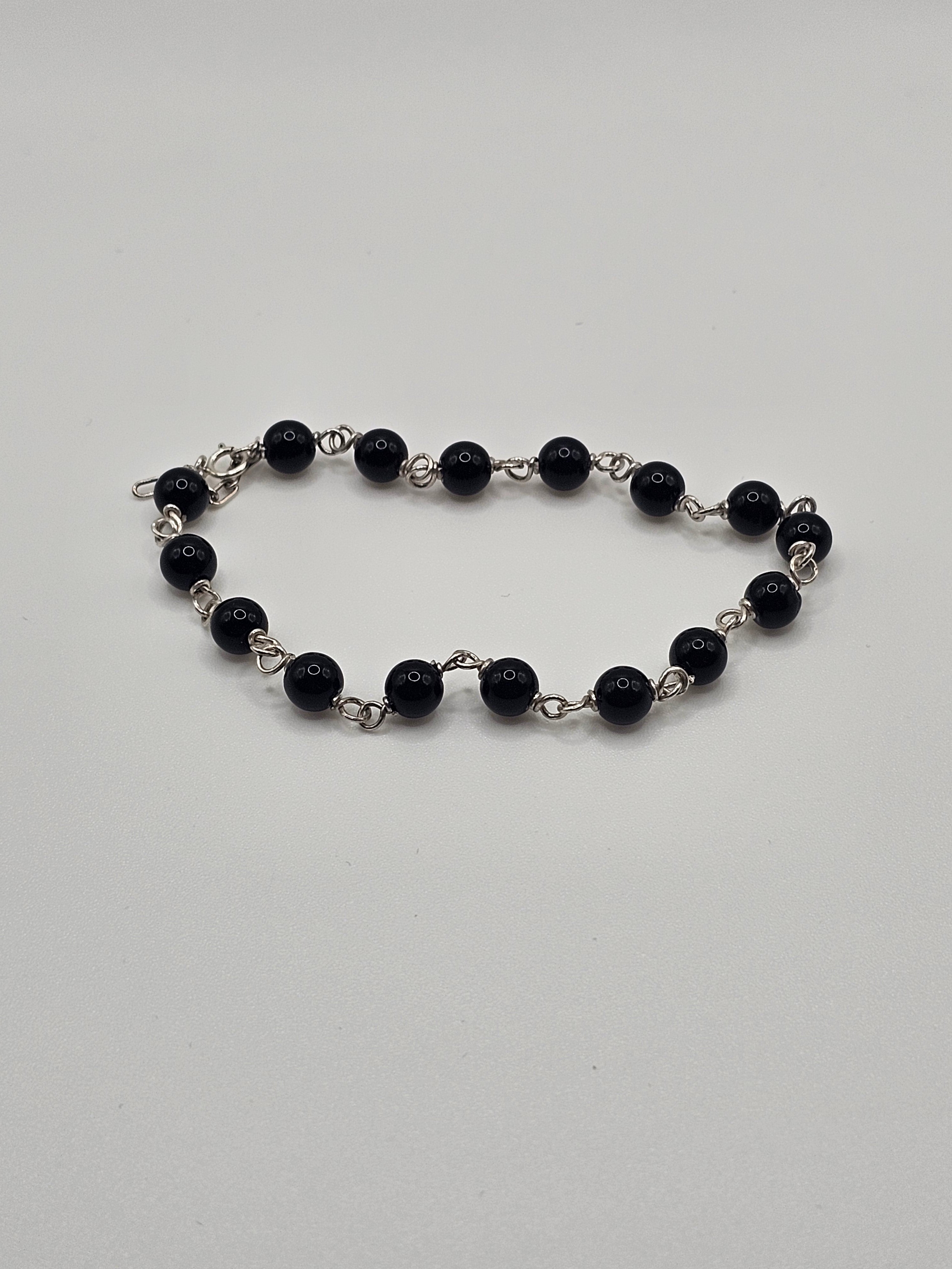 Still Energy :  Black Onyxe Bead Bracelet