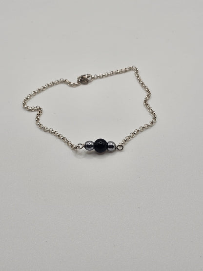 Fierce Balance: Silver & Black Onyxe Bracelet