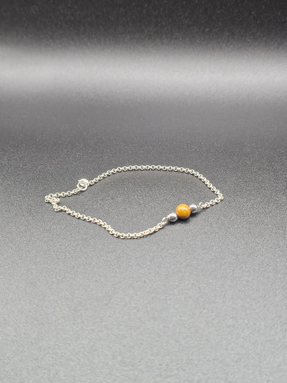 Fierce Balance: Silver & Tiger Eye Bracelet