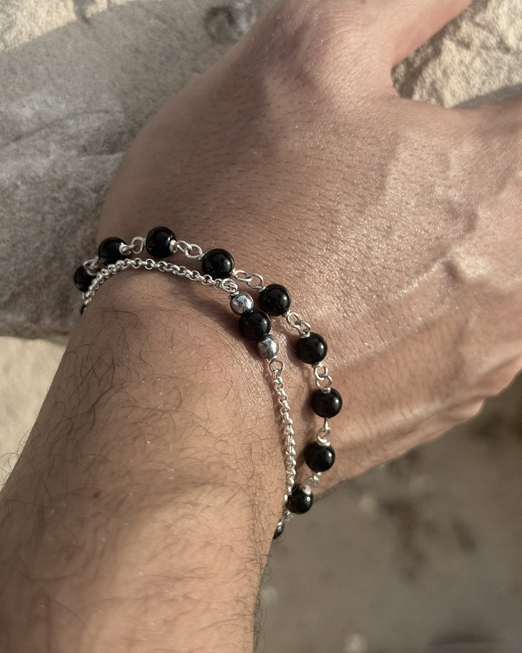 Still Energy :  Black Onyxe Bead Bracelet