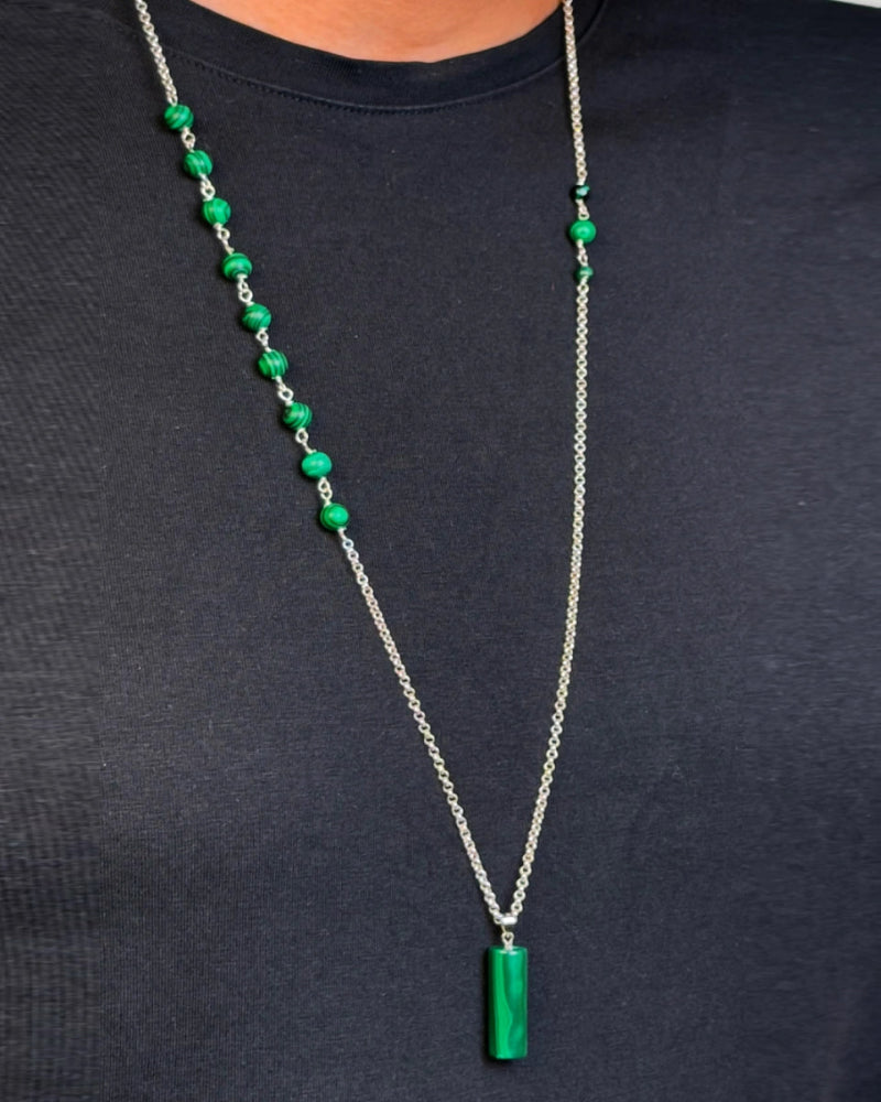 Verdant Balance: Malachite Statement Necklace