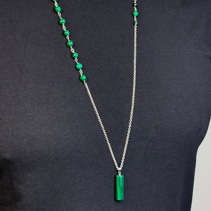 Verdant Balance: Malachite Statement Necklace