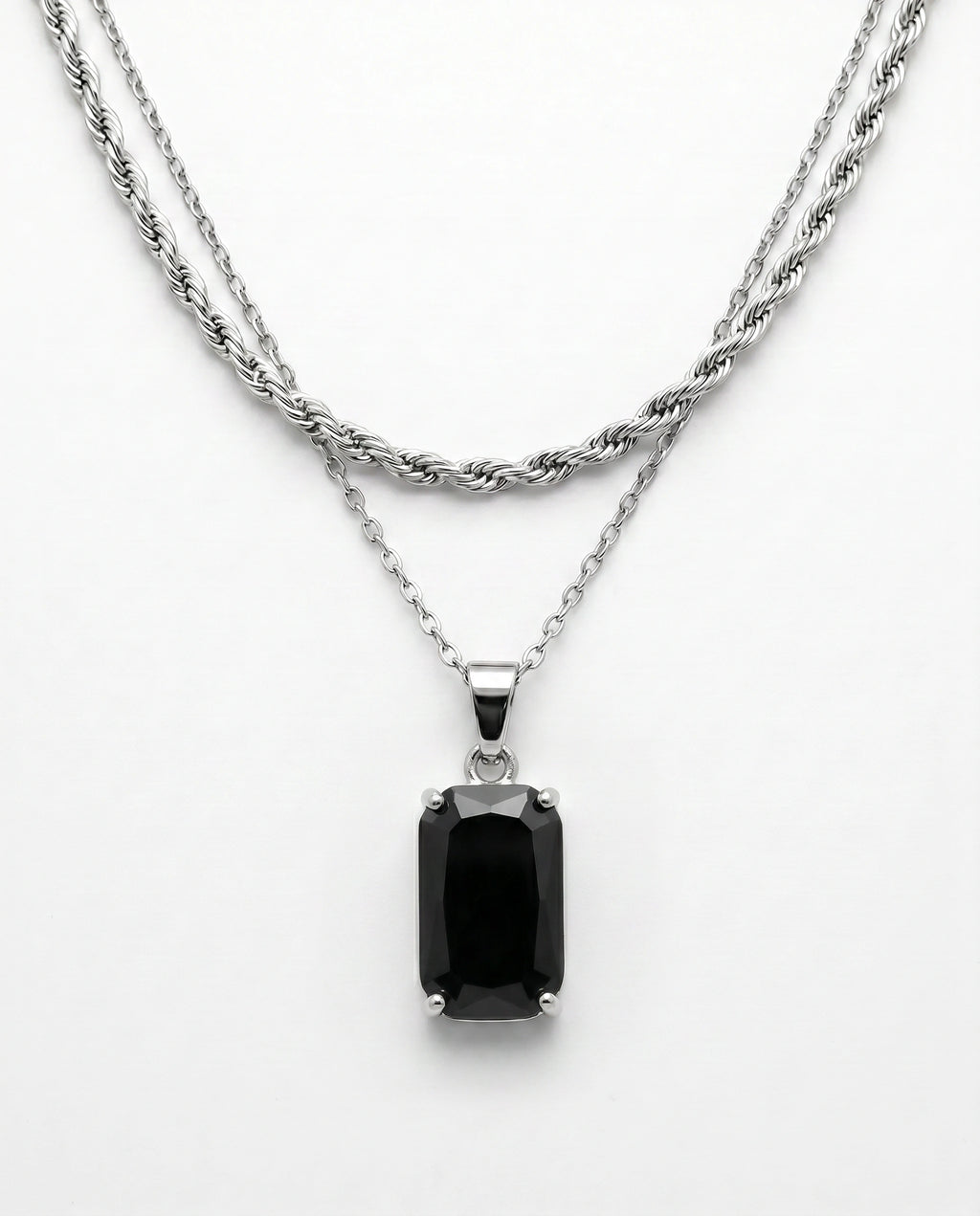 Midnight Edge – Double Chain Necklace