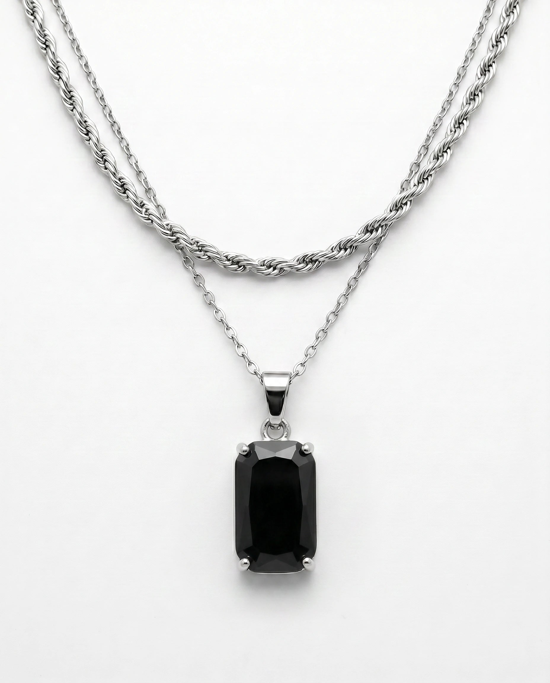 Midnight Edge – Double Chain Necklace